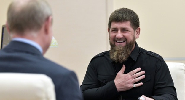 Ramzan Kadyrov during his meeting with Russian President Vladimir Putin, August 31, 2019. Photo: REUTERS / Alexei Nikolsky Ramzan Kadyrov during his meeting with Russian President Vladimir Putin, August 31, 2019. Photo: REUTERS / Alexei Nikolsky