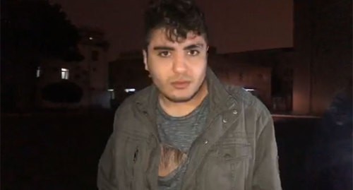 Mekhman Guseinov after being beaten. Screenshot of the video by Meydan.TV on Facebook https://www.facebook.com/MeydanTelevision/videos/1410082235827162/ Mekhman Guseinov after being beaten. Screenshot of the video by Meydan.TV on Facebook https://www.facebook.com/MeydanTelevision/videos/1410082235827162/