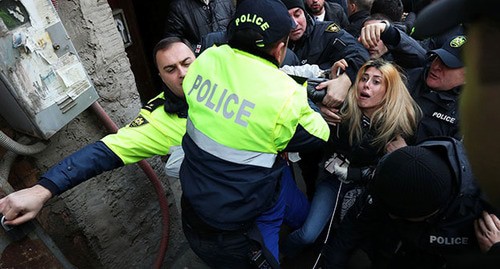 Policemen during protest action in Tbilisi. Photo: REUTERS/Irakli Gedenidze Policemen during protest action in Tbilisi. Photo: REUTERS/Irakli Gedenidze