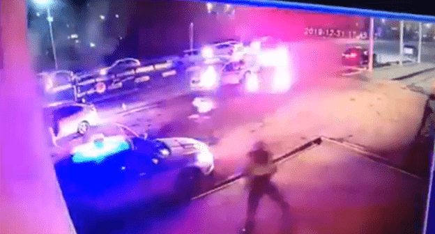 Screenshot from CCTV records at the DPS post in Magas. Photo: screenshot from video 'Magas, attack on the DPS post', https://www.youtube.com/watch?v=GPIU4lYnQGk Screenshot from CCTV records at the DPS post in Magas. Photo: screenshot from video 'Magas, attack on the DPS post', https://www.youtube.com/watch?v=GPIU4lYnQGk