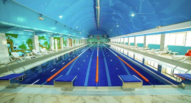 A swimming pool at the "Anji Arena" sports complex. Photo https://anji-arena.ru/spa-tsentr-arena.html A swimming pool at the "Anji Arena" sports complex. Photo https://anji-arena.ru/spa-tsentr-arena.html