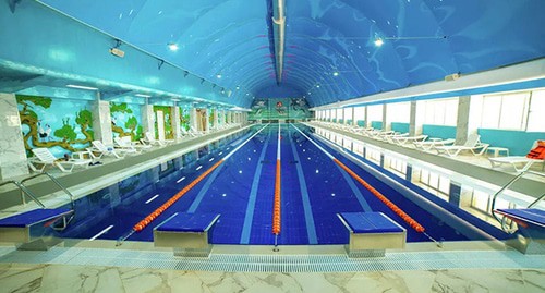 A swimming pool at the "Anji Arena" sports complex. Photo https://anji-arena.ru/spa-tsentr-arena.html A swimming pool at the "Anji Arena" sports complex. Photo https://anji-arena.ru/spa-tsentr-arena.html