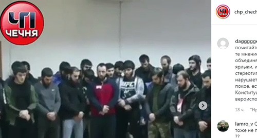 A "preventive conversation" with residents of Chechnya. Screenshot of the video posted in the "Chp_chechenya" group on Instagram https://www.instagram.com/p/B7qe2qLlMuq/ A "preventive conversation" with residents of Chechnya. Screenshot of the video posted in the "Chp_chechenya" group on Instagram https://www.instagram.com/p/B7qe2qLlMuq/