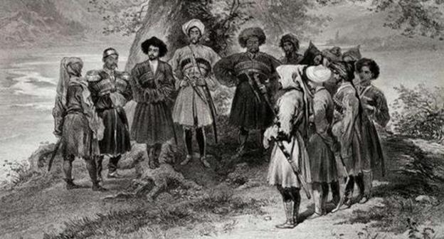 Meeting of Circassian lords, 1839-1840. Photo: Grigory Gagarin, https://ru.wikipedia.org Meeting of Circassian lords, 1839-1840. Photo: Grigory Gagarin, https://ru.wikipedia.org