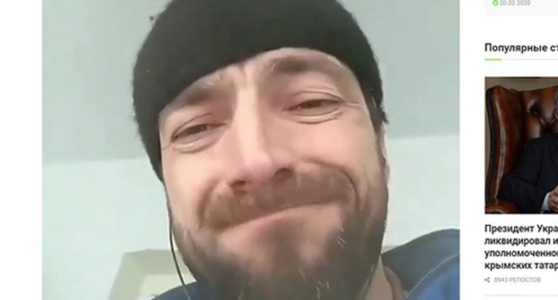 Screenshot from video where one of detainees is criticizing Ramzan Kadyrov, http://doshdu.com/odin-iz-propavshih-v-chechne-dagestancev-publikoval-video-s-oskorbleniyami-v-adres-kadyrova Screenshot from video where one of detainees is criticizing Ramzan Kadyrov, http://doshdu.com/odin-iz-propavshih-v-chechne-dagestancev-publikoval-video-s-oskorbleniyami-v-adres-kadyrova