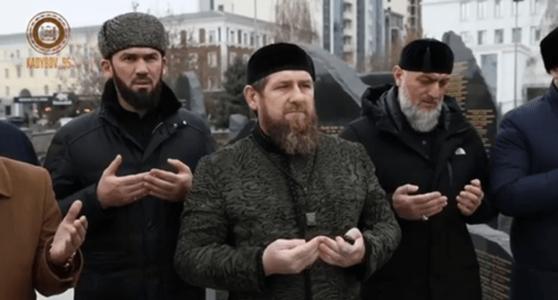 Ramzan Kadyrov and Magomed Daudov at the mourning rally on February 23, 2020. Screenshot of the video on Instagram https://www.instagram.com/p/B86iC4Do2CN/ Ramzan Kadyrov and Magomed Daudov at the mourning rally on February 23, 2020. Screenshot of the video on Instagram https://www.instagram.com/p/B86iC4Do2CN/