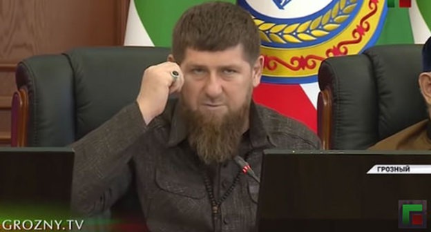 Ramzan Kadyrov gives comments on the coronavirus outbreak in Chechnya. Screenshot of the video by the Grozny TV channel https://www.youtube.com/watch?v=B8ODK2CCLso Ramzan Kadyrov gives comments on the coronavirus outbreak in Chechnya. Screenshot of the video by the Grozny TV channel https://www.youtube.com/watch?v=B8ODK2CCLso
