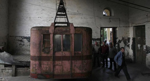 A cabin for lifting miners in the Chiatura District of Georgia. Photo: REUTERS/David Mdzinarishvili A cabin for lifting miners in the Chiatura District of Georgia. Photo: REUTERS/David Mdzinarishvili