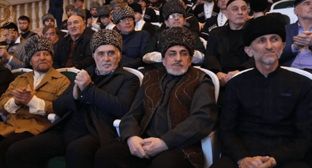 Visitors of the concert at the new Palace of Arts in Grozny. Screenshot of the video published at Ramzan Kadyrov's page on the VKontakte https://vk.com/wall279938622_476660 Visitors of the concert at the new Palace of Arts in Grozny. Screenshot of the video published at Ramzan Kadyrov's page on the VKontakte https://vk.com/wall279938622_476660