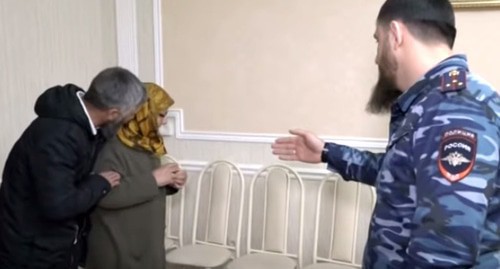 An elderly woman from Gudermes on air of the republic's TV channel. Screenshot from video posted by ChGTRK 'Grozny': https://www.youtube.com/watch?v=ZIG3Au9DN9E&feature=emb_title An elderly woman from Gudermes on air of the republic's TV channel. Screenshot from video posted by ChGTRK 'Grozny': https://www.youtube.com/watch?v=ZIG3Au9DN9E&feature=emb_title