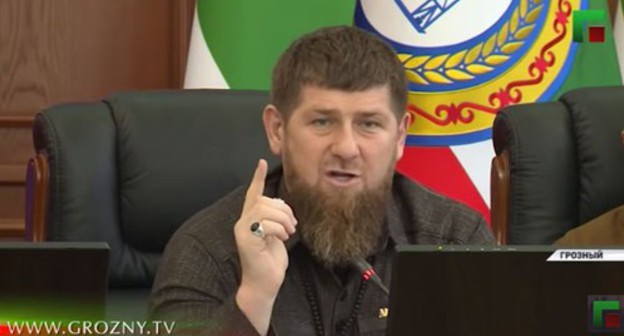 Ramzan Kadyrov is talking about the threat of coronavirus spread in Chechnya. Screenshot from video posted by ChGTRK 'Grozny', https://www.youtube.com/watch?v=B8ODK2CCLso Ramzan Kadyrov is talking about the threat of coronavirus spread in Chechnya. Screenshot from video posted by ChGTRK 'Grozny', https://www.youtube.com/watch?v=B8ODK2CCLso