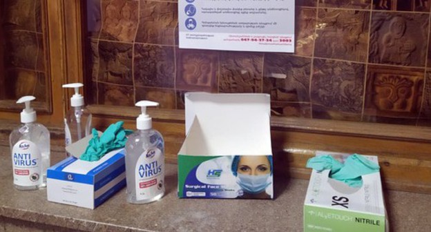 Safety products at a polling station in Nagorno-Karabakh. Photo by Alvard Grigoryan for the Caucasian Knot Safety products at a polling station in Nagorno-Karabakh. Photo by Alvard Grigoryan for the Caucasian Knot