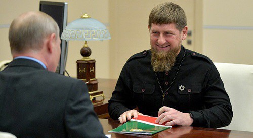 Ramzan Kadyrov meets Vladimir Putin. Photo: Kremlin press service, http://kremlin.ru/events/president/news/57797 Ramzan Kadyrov meets Vladimir Putin. Photo: Kremlin press service, http://kremlin.ru/events/president/news/57797
