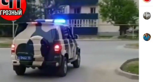 Chechen law enforcers' vehicle. Screenshot: https://www.instagram.com/p/B_3TXR9l-je/ Chechen law enforcers' vehicle. Screenshot: https://www.instagram.com/p/B_3TXR9l-je/