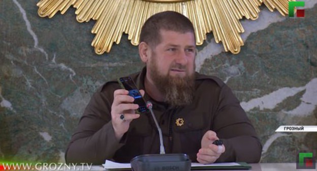 Ramzan Kadyrov shows the message about the death of the medic of the Gudermes Central District Hospital at the meeting of the Operations Group. Screenshot of the video by the "Grozny" ChGTRK (Chechen State TV and Radio Company) https://www.youtube.com/watch?v=nfMDCHmm9I4&feature=emb_title Ramzan Kadyrov shows the message about the death of the medic of the Gudermes Central District Hospital at the meeting of the Operations Group. Screenshot of the video by the "Grozny" ChGTRK (Chechen State TV and Radio Company) https://www.youtube.com/watch?v=nfMDCHmm9I4&feature=emb_title