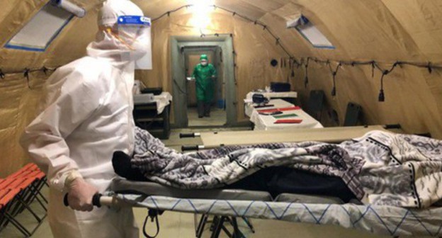 Mobile medical camp in Buynaksk. Photo: press service of Buynaksk Administration Mobile medical camp in Buynaksk. Photo: press service of Buynaksk Administration