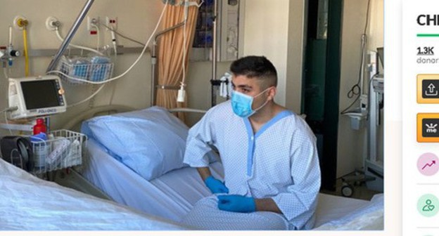 Mekhman Guseinov in a hospital room. Screenshot of the video https://www.gofundme.com/f/help-azerbaijani-human-right-defender-fight-cancer?utm_source=customer&utm_campaign=p_cp+share-sheet&utm_medium=copy_link-tip Mekhman Guseinov in a hospital room. Screenshot of the video https://www.gofundme.com/f/help-azerbaijani-human-right-defender-fight-cancer?utm_source=customer&utm_campaign=p_cp+share-sheet&utm_medium=copy_link-tip