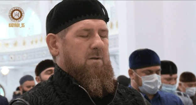 Ramzan Kadyrov at Friday's Juma-namaz (prayer) in Shali. June 5, 2020. Screenshot of the video https://vk.com/video279938622_456243200 Ramzan Kadyrov at Friday's Juma-namaz (prayer) in Shali. June 5, 2020. Screenshot of the video https://vk.com/video279938622_456243200