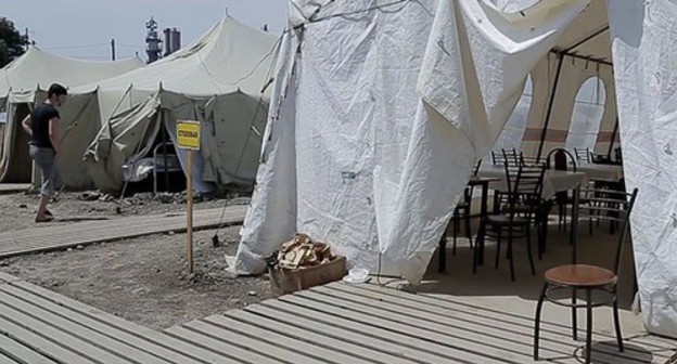 Temporary tent camp near the village of Kullar (Dagestan). Screenshot from the Caucasian Knot video Temporary tent camp near the village of Kullar (Dagestan). Screenshot from the Caucasian Knot video