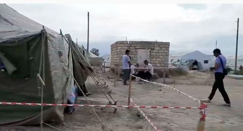 A tent camp in the Dagestani village of Kullar. Screenshot of the video by the "Caucasian Knot" A tent camp in the Dagestani village of Kullar. Screenshot of the video by the "Caucasian Knot"