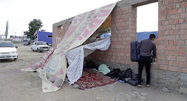 Temporary camp near the village of Kullar in Dagestan. Screenshot from the video posted by the Caucasian Knot Temporary camp near the village of Kullar in Dagestan. Screenshot from the video posted by the Caucasian Knot