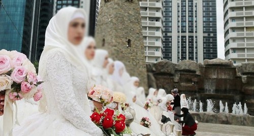 Brides in Grozny. Photo: ChGTRK 'Grozny', https://grozny.tv/news.php?id=38090 Brides in Grozny. Photo: ChGTRK 'Grozny', https://grozny.tv/news.php?id=38090