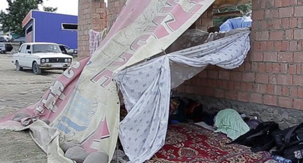 Camp in Kullar. Screenshot from video posted by the Caucasian Knot Camp in Kullar. Screenshot from video posted by the Caucasian Knot