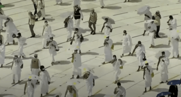 Hajj in 2020. Screenshot of the video https://youtu.be/rIofaJIUSb4 Hajj in 2020. Screenshot of the video https://youtu.be/rIofaJIUSb4