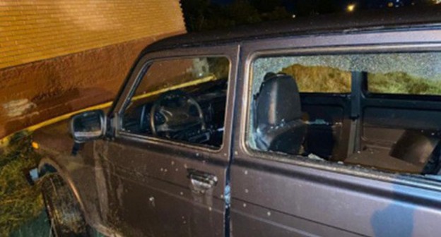 A car after shelling. Photo: ingushetia.sledcom.ru A car after shelling. Photo: ingushetia.sledcom.ru