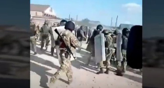 Clashes with the police in the dwelling settlement Krasnoarmeiskoye. Screenshot of the video by the "Caucasian Knot" https://www.youtube.com/watch?v=x9P2_k3_pJQ&feature=emb_logo Clashes with the police in the dwelling settlement Krasnoarmeiskoye. Screenshot of the video by the "Caucasian Knot" https://www.youtube.com/watch?v=x9P2_k3_pJQ&feature=emb_logo