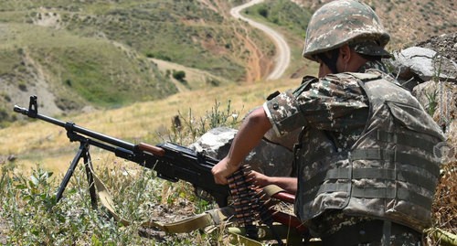 A combat position of the Armenian army. Photo by the press service of the Armenian Ministry of Defence https://mil.am/hy/news/8402 A combat position of the Armenian army. Photo by the press service of the Armenian Ministry of Defence https://mil.am/hy/news/8402
