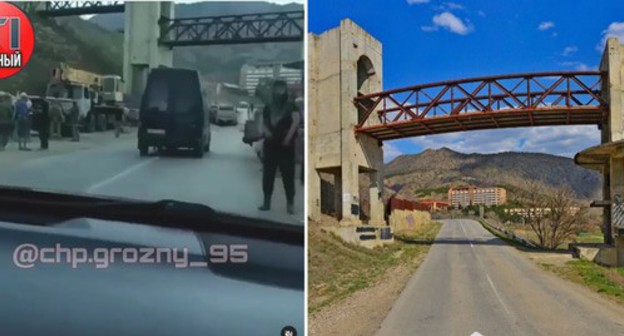A video about the sending of Chechen natives to Nagorno-Karabakh; the bridge near the village of Morskoye in Crimea. Screenshot of the post on Instagram "ЧП/Грозный" https://www.instagram.com/p/CF0bdzqnLPO/?utm_source=ig_embed; screenshot of the image in Yandex.Maps A video about the sending of Chechen natives to Nagorno-Karabakh; the bridge near the village of Morskoye in Crimea. Screenshot of the post on Instagram "ЧП/Грозный" https://www.instagram.com/p/CF0bdzqnLPO/?utm_source=ig_embed; screenshot of the image in Yandex.Maps