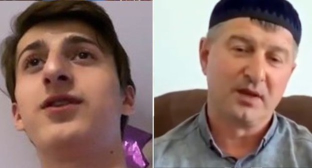 Salman Tepsurkaev, Shirvani Tepsurkaev. Screenshot of the video https://www.instagram.com/p/CFFm8A6Cwtn/, screenshot of the video by chp.grozny_95 https://www.youtube.com/watch?v=0DnRoy5NnUc&feature=emb_logo. Collage by the "Caucasian Knot" Salman Tepsurkaev, Shirvani Tepsurkaev. Screenshot of the video https://www.instagram.com/p/CFFm8A6Cwtn/, screenshot of the video by chp.grozny_95 https://www.youtube.com/watch?v=0DnRoy5NnUc&feature=emb_logo. Collage by the "Caucasian Knot"