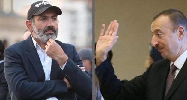 Nikol Pashinyan (on the left) and Ilham Aliev. Collage Nikol Pashinyan (on the left) and Ilham Aliev. Collage