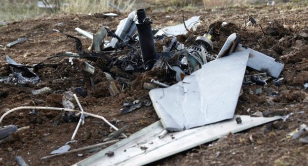 Wreckage of a drone in the outskirts of Stepanakert, October 11, 2020. Photo: REUTERS/Stringer Wreckage of a drone in the outskirts of Stepanakert, October 11, 2020. Photo: REUTERS/Stringer