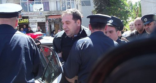 Police detaining Bezhan Gunava, August 25, 2020. Photo courtesy of press service of 'Free Georgia' Police detaining Bezhan Gunava, August 25, 2020. Photo courtesy of press service of 'Free Georgia'