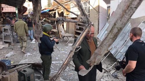 Aftermath of shelling attack on Stepanakert in the morning of October 31, 2020. Photo by Alvard Grigoryan for the Caucasian Knot Aftermath of shelling attack on Stepanakert in the morning of October 31, 2020. Photo by Alvard Grigoryan for the Caucasian Knot