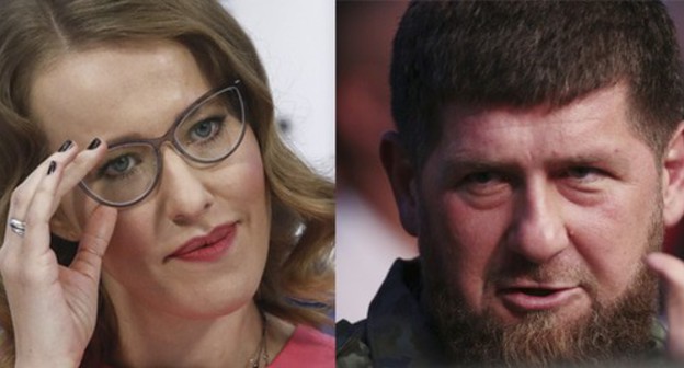 Ksenia Sobchak and Ramzan Kadyrov. Collage by the "Caucasian Knot". Photos: REUTERS/Christopher Pike REUTERS/Sergei Karpukhin Ksenia Sobchak and Ramzan Kadyrov. Collage by the "Caucasian Knot". Photos: REUTERS/Christopher Pike REUTERS/Sergei Karpukhin