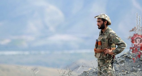 An Armenian soldier. Photo by the press service of the Armenian Ministry of Defence https://mil.am/ru/news/8613 An Armenian soldier. Photo by the press service of the Armenian Ministry of Defence https://mil.am/ru/news/8613