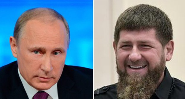 Vladimir Putin, Ramzan Kadyrov. Photo by the press service of the Russian President. Collage by the "Caucasian Knot" Vladimir Putin, Ramzan Kadyrov. Photo by the press service of the Russian President. Collage by the "Caucasian Knot"