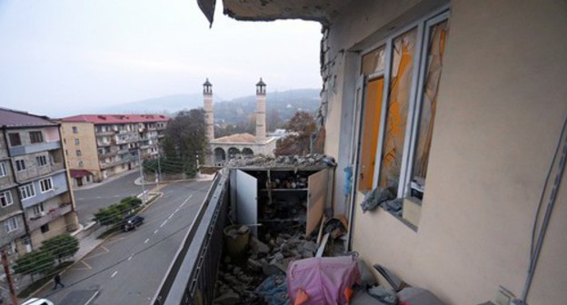 View from a balcony of a building damaged as a result of shelling attack on Shushi (Shusha), November 3, 2020. Photo: Vagram Bagdasaryn / Photolure via REUTERS View from a balcony of a building damaged as a result of shelling attack on Shushi (Shusha), November 3, 2020. Photo: Vagram Bagdasaryn / Photolure via REUTERS