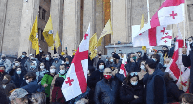 Protest rally in Tbilisi. Screenshot from the videoо posted by the Caucasian Knot at: https://www.youtube.com/watch?v=jd4-ijcWMI0&feature=youtu.be Protest rally in Tbilisi. Screenshot from the videoо posted by the Caucasian Knot at: https://www.youtube.com/watch?v=jd4-ijcWMI0&feature=youtu.be