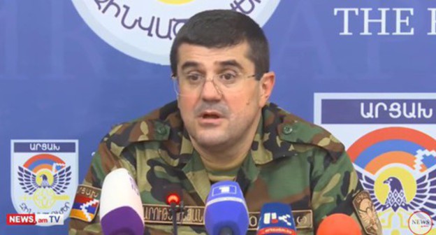 Araik Arutyunyan, President of Nagorno-Karabakh. Screenshot from YouTube video posted by NEWS AM Araik Arutyunyan, President of Nagorno-Karabakh. Screenshot from YouTube video posted by NEWS AM