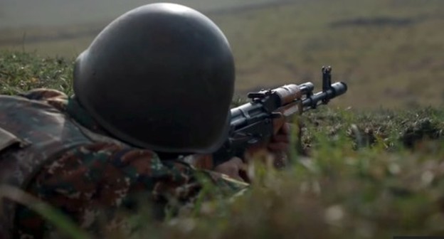 An Armenian soldier in position. Screenshot of the video by the Ministry of Defence of Armenia https://mil.am/hy/news/8663 An Armenian soldier in position. Screenshot of the video by the Ministry of Defence of Armenia https://mil.am/hy/news/8663