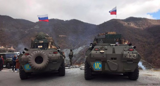 Armoured vehicles of the Russian peacekeepers, November 13, 2020. Photo by Alvard Grigoryan for the Caucasian Knot Armoured vehicles of the Russian peacekeepers, November 13, 2020. Photo by Alvard Grigoryan for the Caucasian Knot