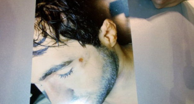 Photo of Ibragim Todashev, who was shot dead during interrogation in 2013. The photo was presented at a press conference organized by RIA Novosti, Moscow, May 29, 2013. Photo by Karina Gadjieva for the Caucasian Knot Photo of Ibragim Todashev, who was shot dead during interrogation in 2013. The photo was presented at a press conference organized by RIA Novosti, Moscow, May 29, 2013. Photo by Karina Gadjieva for the Caucasian Knot