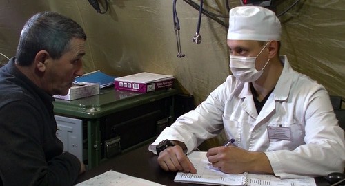 Russian military doctors start serving patients in Stepanakert. Photo: http://mil.ru/russian_peacekeeping_forces/media/photo/gallery.htm?id=85138@cmsPhotoGallery Russian military doctors start serving patients in Stepanakert. Photo: http://mil.ru/russian_peacekeeping_forces/media/photo/gallery.htm?id=85138@cmsPhotoGallery