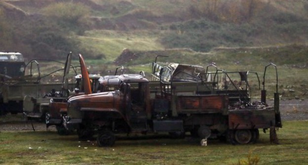 Military vehicle of the Nagorno-Karabakh Army destroyed during hostilities. Photo by Aziz Karimov for the Caucasian Knot Military vehicle of the Nagorno-Karabakh Army destroyed during hostilities. Photo by Aziz Karimov for the Caucasian Knot