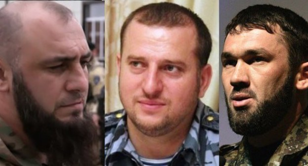 Ayub Kataev, Apti Alaudinov, Magomed Daudov (from left to right). Collage by the Caucasian Knot. Photo: fotograf_095 https://ru.wikipedia.org/, https://www.grozny-inform.ru/ Стоп-кадр видео https://twitter.com/tvjihad/status/1193621812325814273 Ayub Kataev, Apti Alaudinov, Magomed Daudov (from left to right). Collage by the Caucasian Knot. Photo: fotograf_095 https://ru.wikipedia.org/, https://www.grozny-inform.ru/ Стоп-кадр видео https://twitter.com/tvjihad/status/1193621812325814273
