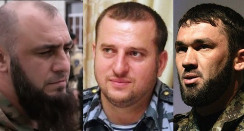 Ayub Kataev, Apti Alaudinov, Magomed Daudov (from left to right). Collage by the Caucasian Knot. Photo: fotograf_095 https://ru.wikipedia.org/, https://www.grozny-inform.ru/ Стоп-кадр видео https://twitter.com/tvjihad/status/1193621812325814273 Ayub Kataev, Apti Alaudinov, Magomed Daudov (from left to right). Collage by the Caucasian Knot. Photo: fotograf_095 https://ru.wikipedia.org/, https://www.grozny-inform.ru/ Стоп-кадр видео https://twitter.com/tvjihad/status/1193621812325814273
